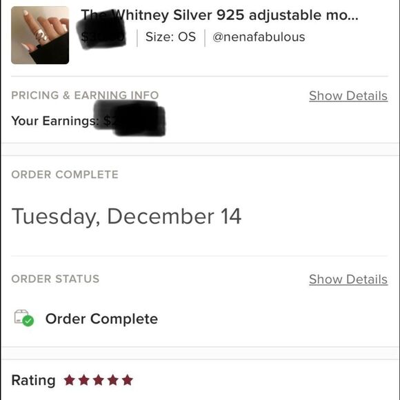 The Whitney Silver 925 adjustable modern statement ring - Picture 5 of 13